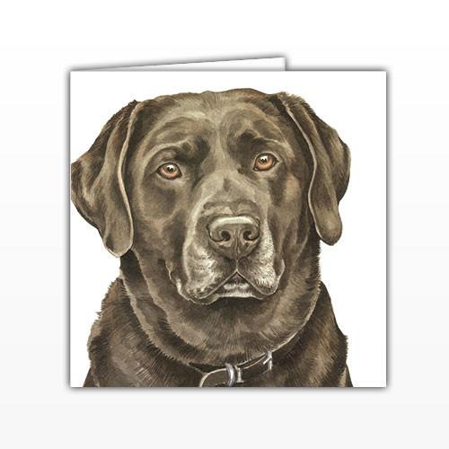 WaggyDogz Chocolate Labrador Greetings Card