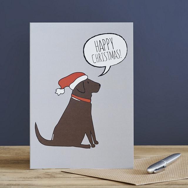 Sweet William Chocolate Labrador Christmas Card