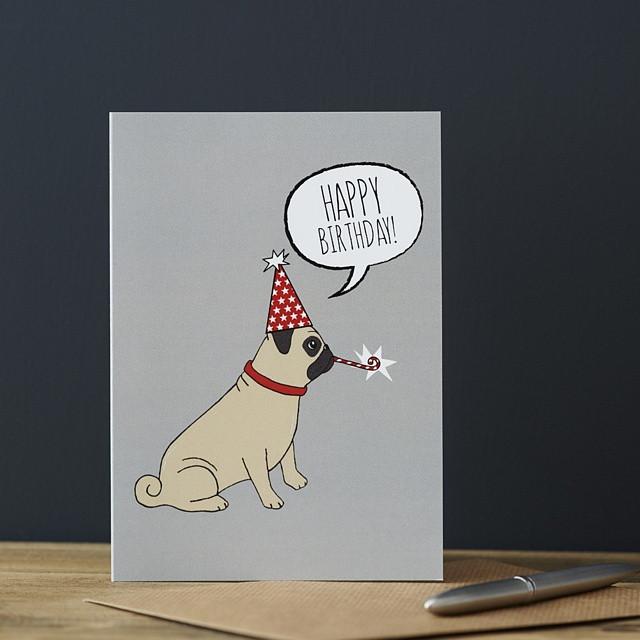 Sweet William Pug Birthday Card