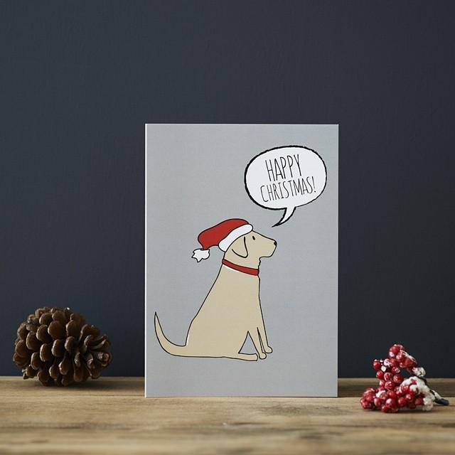Sweet William Yellow Labrador Christmas Card