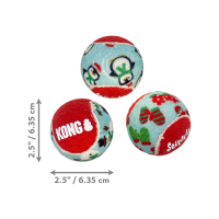 KONG Holiday SqueakAir Balls 6Pk Medium 2023 Design