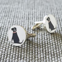 Sweet William Silver Plated Black Labrador Cufflinks