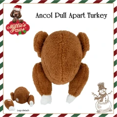 thumbnail-Ancol Pull Apart Turkey Christmas Dog Toy