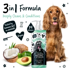 thumbnail-Bugalugs Tangle Tame 3 in 1 Dog Shampoo, Conditioner and Detangler 500ml