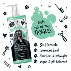 thumbnail-Bugalugs Tangle Tame 3 in 1 Dog Shampoo, Conditioner and Detangler 500ml