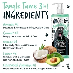 thumbnail-Bugalugs Tangle Tame 3 in 1 Dog Shampoo, Conditioner and Detangler 500ml