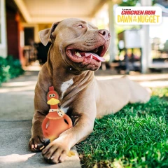 thumbnail-Happy Pet Chicken Run Ginger Latex Dog Toy