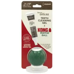 thumbnail-KONG TropiClean Enticers Dental Ball Kit Smoked Beef Brisket Flavour