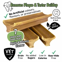 thumbnail-The Buffalo Co. Gently Dently Apple and Banana Dental Treats for Dogs 175g