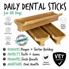 thumbnail-The Buffalo Co. Gently Dently Apple and Banana Dental Treats for Dogs 175g