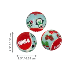 thumbnail-KONG Holiday SqueakAir Balls 6Pk Medium 2023 Design