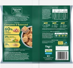 thumbnail-Natures Menu 60/40 Fish and Chicken With Vegetables and Brown Rice For Adult Dogs 1kg