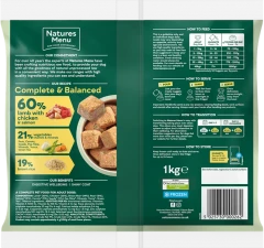 thumbnail-Natures Menu 60/40 Lamb With Chicken, Salmon, Vegetables and Brown Rice For Adult Dogs 1kg