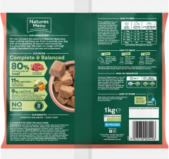 thumbnail-Natures Menu 80/20 Tender Cuts Of Beef With Superfoods For Adult Dogs 1kg