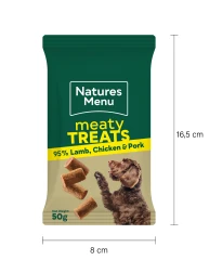 thumbnail-Natures Menu Real Meaty Treats with Lamb, Chicken and Pork 50g