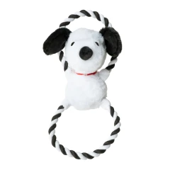 thumbnail-Peanuts Plush Rope Ring Dog Toy