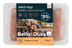 thumbnail-Bella and Duke Adult Working Dog Raw Terrific Turkey With Beef 500g