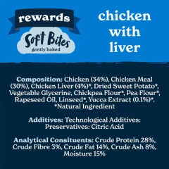thumbnail-Forthglade Rewards Soft Bites Chicken with Liver Training Treats 90g