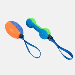 thumbnail-Smart Choice Squeaky Rubber Dog Toy With Handle