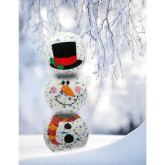 thumbnail-Sportspet Tough Bounce Recycled Snowman Stack 3pk