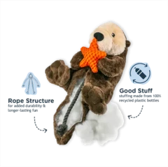 thumbnail-Tall Tails Otter Rope Body Dog Toy