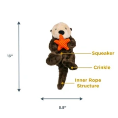 thumbnail-Tall Tails Otter Rope Body Dog Toy