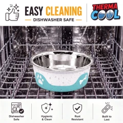 thumbnail-ThermaCool Dog Bowl in Azure Blue