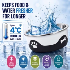 thumbnail-ThermaCool Dog Bowl in Espresso