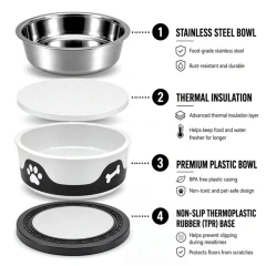 thumbnail-ThermaCool Dog Bowl in Espresso
