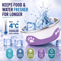 thumbnail-ThermaCool Dog Bowl in Grape