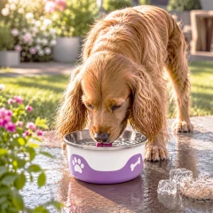 thumbnail-ThermaCool Dog Bowl in Grape