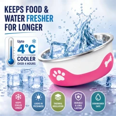 thumbnail-ThermaCool Dog Bowl in Hot Pink