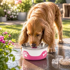 thumbnail-ThermaCool Dog Bowl in Hot Pink