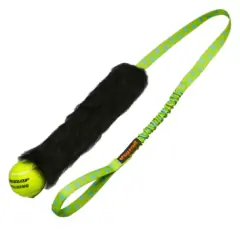 thumbnail-Tug E Nuff Sheepskin Bungee Chaser With Tennis Ball Tug