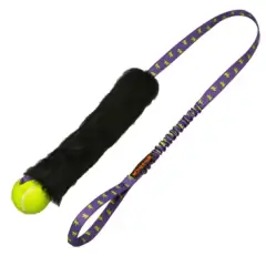 thumbnail-Tug E Nuff Sheepskin Bungee Chaser With Tennis Ball Tug