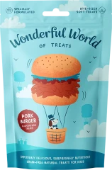 thumbnail-Wonderful World of Treats Burger Flavoured Dog Treats 50g